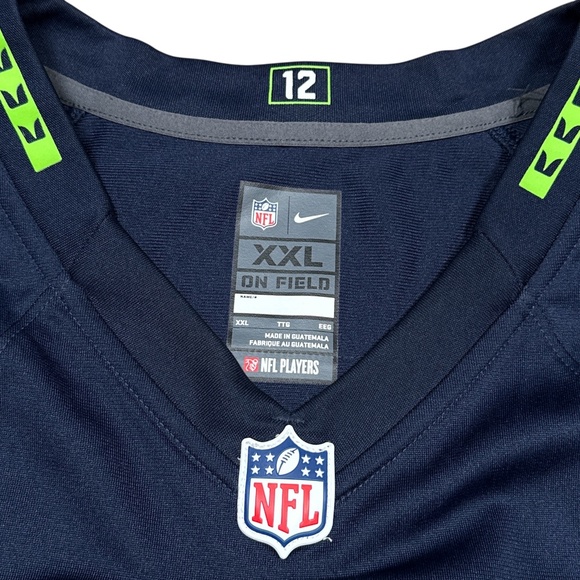 Nike On Field Seattle Seahawks Russell Wilson Blue NFL Football Jersey Mens 2XL - Picture 5 of 11
